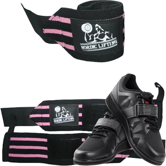 Wrist Wraps 1p - Pink Bundle with Shoes Megin Size 9.5 - Black