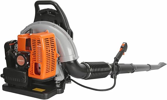 Gas Leaf Blower, 63-CC 3-HP 2-Cycle Backpack Leaf Blower, 665-CFM, 2800 RPM, Powerful Clearing Performance, Leaf Blower for Lawn Care, Gass Powered Leaf Blower Snow Blower Grass Blower (Orange A)