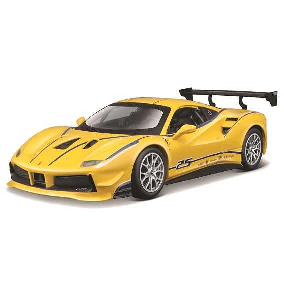 Bburago 18-26307 Ferrari Racing 488 Challenge 1:24 Scale Die-Cast Collectible Car, Yellow