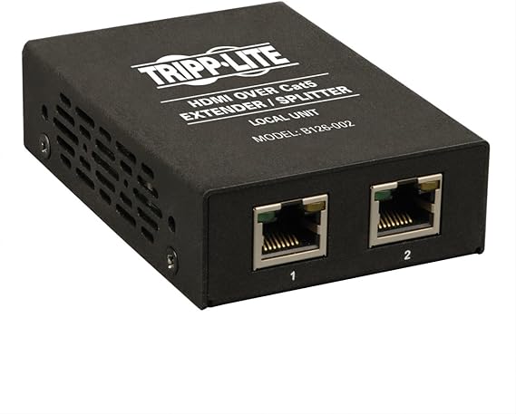 TRIPP LITE 2-Port HDMI Over Cat5 / Cat6 Ethernet Cable Extender Splitter, Transmitter for Video/Audio, 1920x1080 @ 60Hz, Compatible B126-Series Receivers, (B126-002)