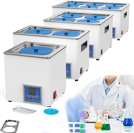 Digital Thermostatic Water Bath,1/2/4/6 Hole Laboratory Water Bath,Electric Water Bath Canner,Heated Water Bucket,with Timing Function,for Lab Equipment,2Hole