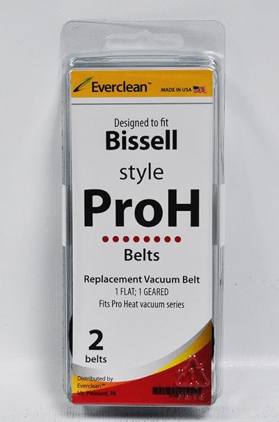Everclean Style Pro Heat Vacuum Belts Designed to Fit Bissell (2 Pack)
