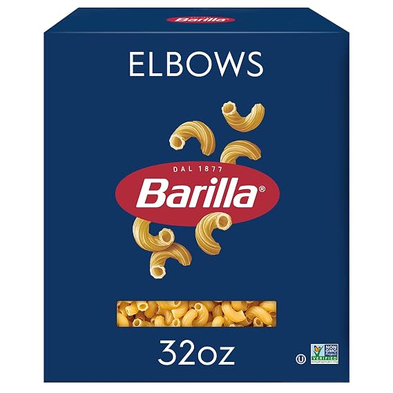Barilla Elbows Pasta, 32 oz. Box - Non-GMO, Made with Durum Wheat Semolina - Kosher Certified