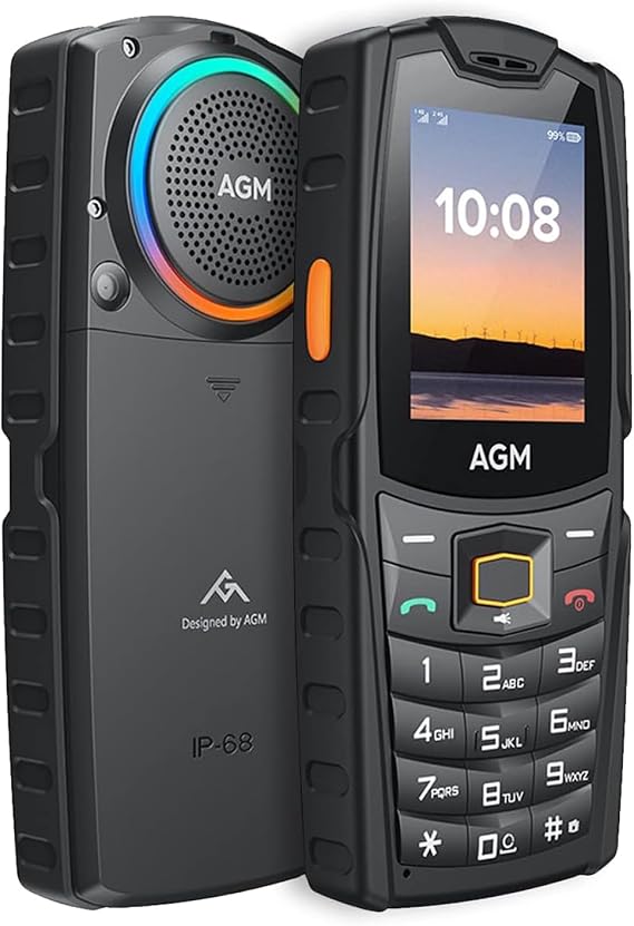 AGM M6 Rugged Feature Cell Phone, 4G Basic Mobile Phones, Waterproof | Drop-Proof, Large Buttons | Large Font, 109dB Powerful Speaker, Dual SIM, 2500 mAh (M6 ST, Basic Phone)