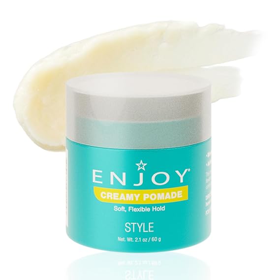 Enjoy Creamy Pomade, Non-Greasy Flexible Control and Natural Shine, Moveable Texture with Soft Hold for Versatile Hair Styling, 2.1 Oz