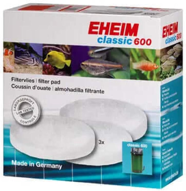 EHEIM Filter Pad (White) for Classic External Filter 600 (3 Pieces) , 3.00 x 7.00 x 7.00 inches