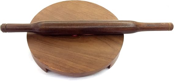 Wooden Rolling Pin Rolling Board Roti Maker Wooden Chakla Belan Handmade Kitchen Item Rolling Pin Board Roti Maker Phulka Maker Rolling Round Chapati Maker For Home And Kitchen