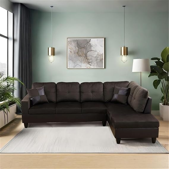 Beverly Fine Furniture Andes Microfiber with Faux Sofas, Espresso
