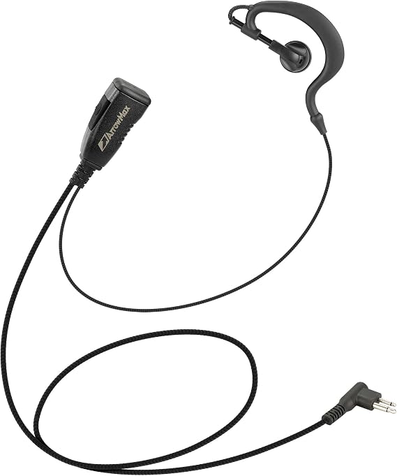 Arrowmax AEH1500-M1 G-Shape Style Earpiece PTT Compatible with Motorola CP200D CP100D R2 DEP450 BPR40D CP200 CP185 BPR40 Yaesu FT-65 FT-25 FT-4X/V XiR P3688 (1 Piece, 1, Count)
