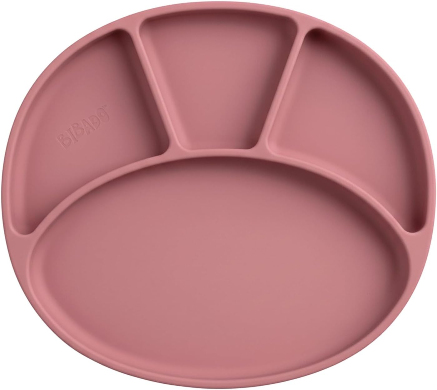 BIBaDO - Silicone Suction Divider Plate (Blush) - Toddler Plates - Help Develop Motor Skills - Durable, Dishwasher & Microwave Safe, BPA Free - Medical Grade - Baby Essentials - 6 Months to 3 Years