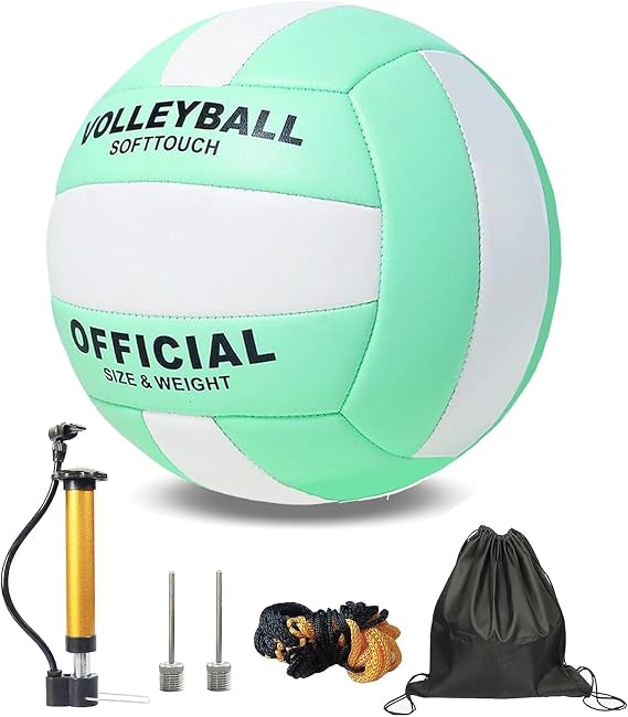 PureBliss Volleyball,Official Size 5 Volleyballs for Indoor Outdoor,Soft Touch Volleyballs for Beach Play Pool Training Game with Ball Pump