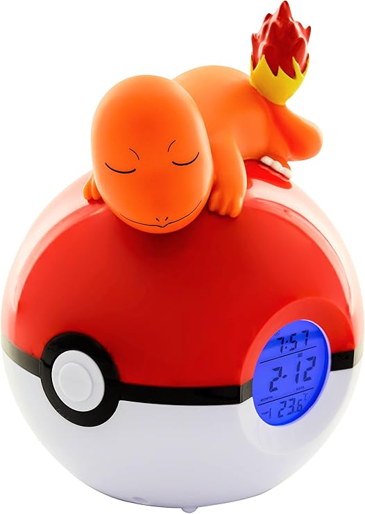 TEKNOFUN 811368 Pokemon Charmander Pokemon Light-up FM Alarm Clock - Red/White