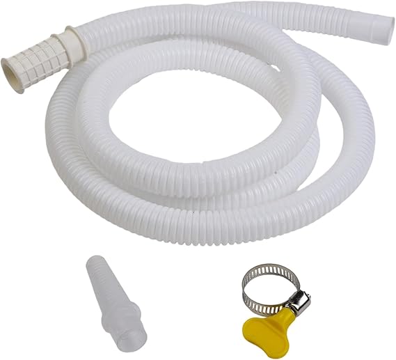 Air Conditioner Drain Hose 10ft 15ft 20ft 25ft 30ft 40ft 50ft 60ft 80ft 100ft Flexible TPE AC Condensate Drain Pipe for Dehumidifier Washing Machine with Connector and Clamp(1.5m)