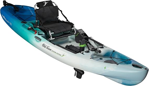 Old Town Ocean Kayak Malibu ePDL+ 120 Solo Sit-on-Top Recreational Pedal & Cruise Control Kayak, 12 ft