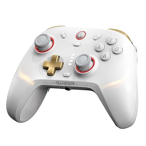 GameSir Cyclone 2 Multiplatform Wireless Controller- TMR Electromagnetic Joysticks&Hall Effect Switch triggers,6-axis Gyro Gaming Controller for Switch/PC/iOS/Android/Steam - White