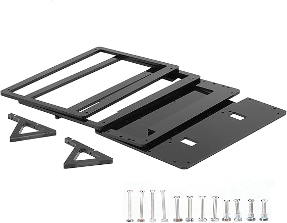 Display Screen Case, Plus Screen Case, Backlit Control Support Raspberry Pi Touch Screen Case Holder with Stand (Plastic Bracket Shell)