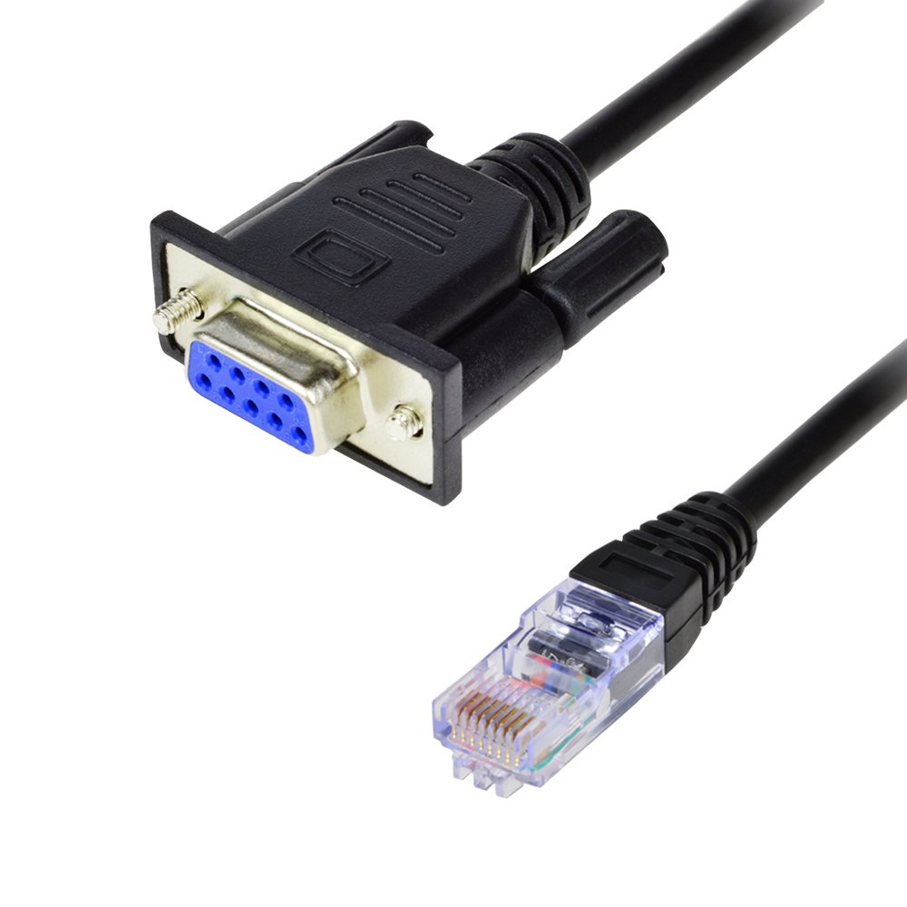 COOSO RJ45 to RS232, DB9 9-Pin Serial Port Female to RJ45 Female Cat5 Ethernet LAN Console 3.3Ft1meter