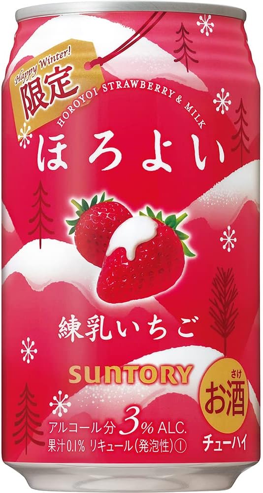 Suntory Horoooi Condensed Milk Strawberry Chūhai 11.8 fl oz 350 ml x 24 Bottles