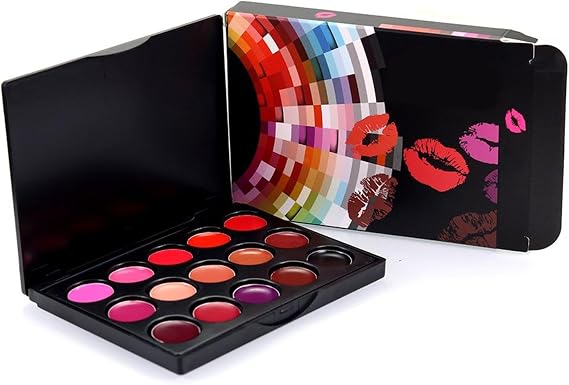 Lipstick Palette Set,Waterproof Lip Gloss Lipstick Palette Makeup 15 Color | Long-lasting Matte Lip Gloss Palette, Pigmented Lip Color Makeup Cosmetic Palette Amesor