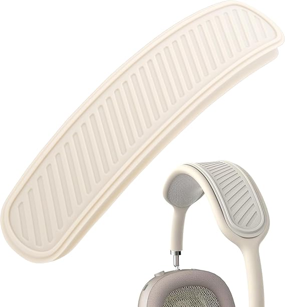 シリコンヘッドバンドカバー 交換用ヘッドバンドクッション 洗えるヘッドトップパッドプロテクター Apple AirPods Maxヘッドフォン対応 ソフトで快適なヘッドバンドパッドカバー、オフホワイト