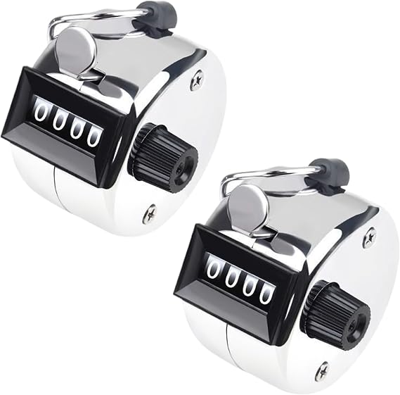 2PCS Hand Tally Clicker Counter with 4-Digit Display with Easy Operation