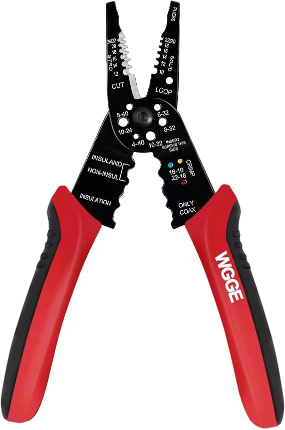 WGGE WG-015 Professional 8-inch Wire Stripper/wire crimping tool, Wire Cutter, Wire Crimper, Cable Stripper, Wiring Tools and Multi-Function Hand Tool