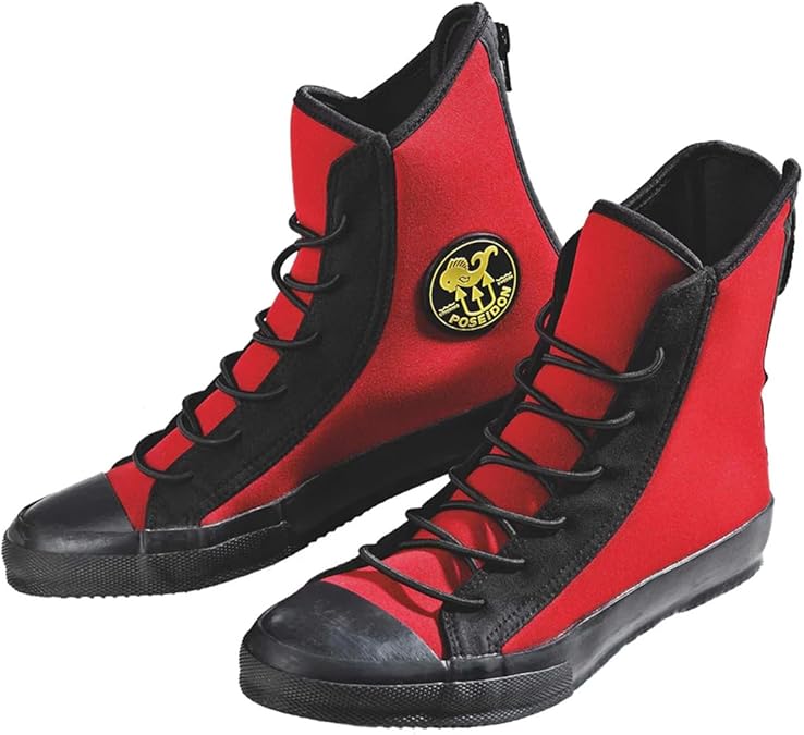 POSEIDON One Shoe Dive Boot - Red/Black, 14