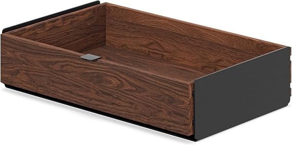 Oakywood Large Modular Drawer – Solid Wood Desk Organizer with Drawers – Document Holder & Office Storage – For Home Office Use – Black Walnut – Single Size
