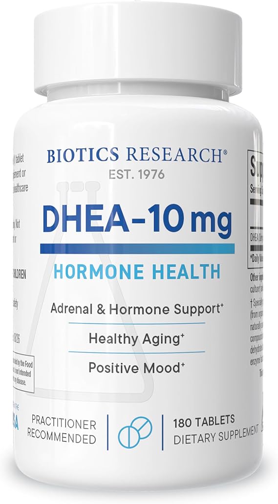 BIOTICS RESEARCH DHEA 10 mg Supplement for Women & Men 180 Tablets