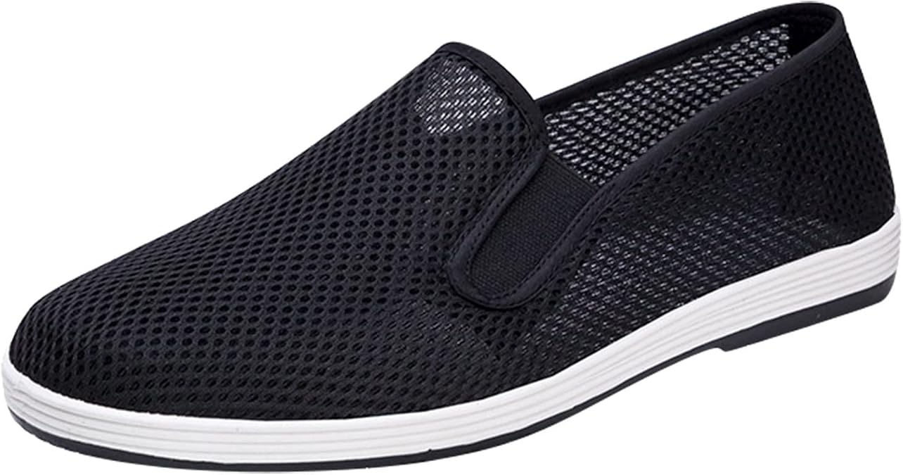 Slip on Walking Shoes for Men Comfy Mesh Slip on Loafers Memory Foam Breathable Mesh Fashion Sneakers Non Slip Travel Jogging Sports Work Shoes for Men