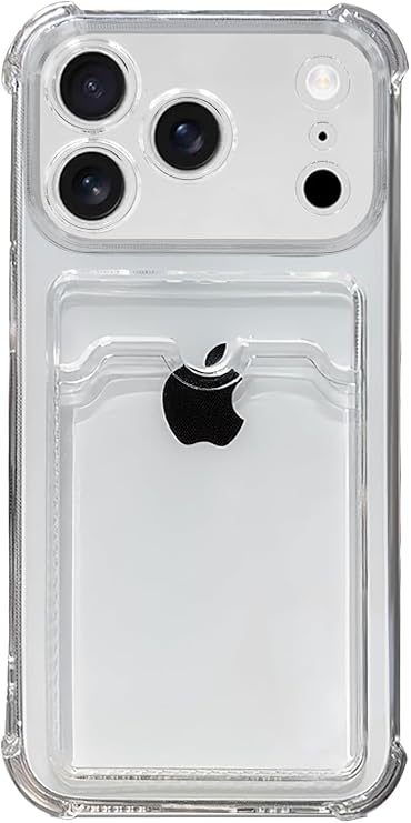 Ehr. iPhone 17 Pro Uyumlu Kamera Korumalı Kartlıklı Köşeleri Airbag Tasarımlı Darbe Önleyici Şeffaf Silikon Kılıf