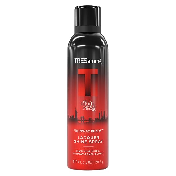 TRESemme A-List Collection Lacquer Shine Spray Limited Edition 5.3 oz | For frizz-prone hair, Helps fight frizz & shield from humidity, lightweignt shine spray, gloss finish