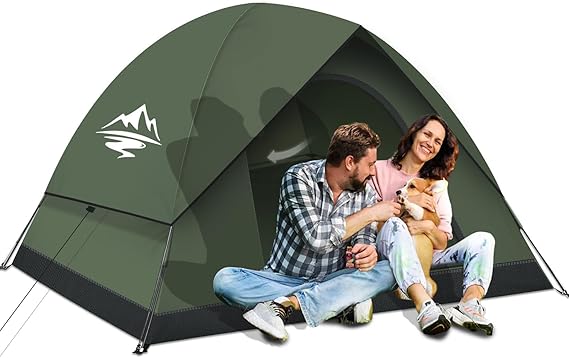 Camping Tent 2/3 Man Waterproof and Windproof Lightweight Tents | Easy Setup Large Double Layer Dome Tents with Removable Outer Tarp, Portable Outdoor Tent for Outdoor Hiking Backpacking