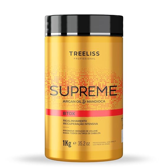 Tree Liss BTOX Mandioca Supreme 1Kg Hair Mask Treatment Frizz Remove Volume Reduce Wave Deep Hydration Nutrition Shine Softness Smoothness