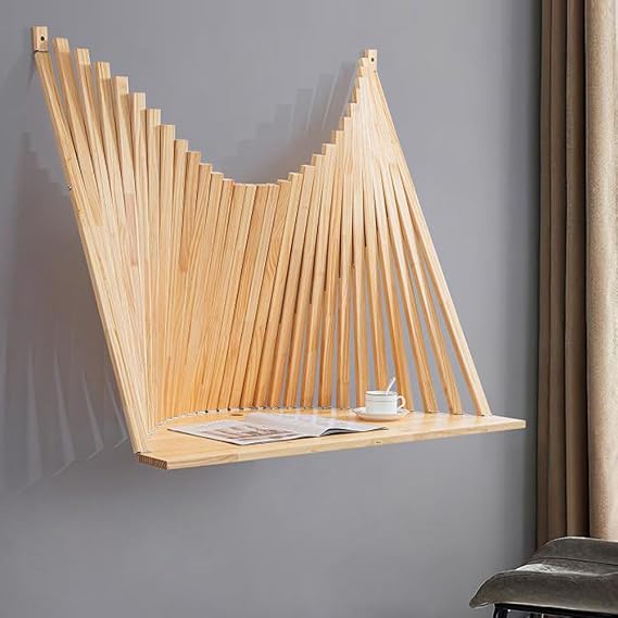 Wall-mounted Drop Leaf Table, Wooden Floating Desk, Workbench for Small Space Home Office
