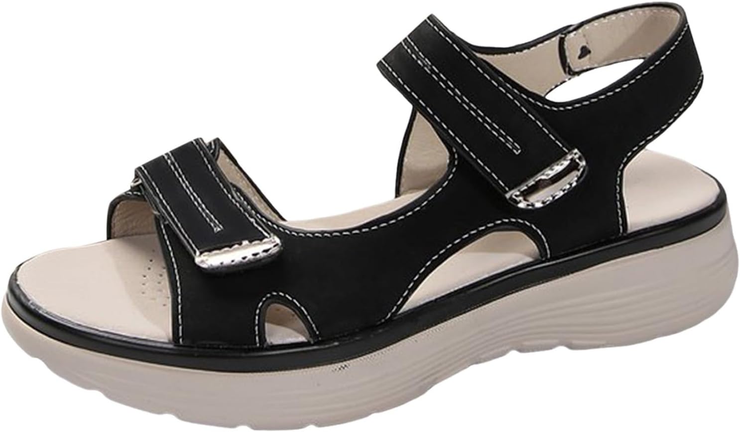 Orthopaedic Sandals Women's Summer Non-Slip Lightweight Soft Hiking Sandals Rubber Sole Platform Comfortable Summer Shoes Slippers with Wide Feet Girls Shoes Size 36-43 EU