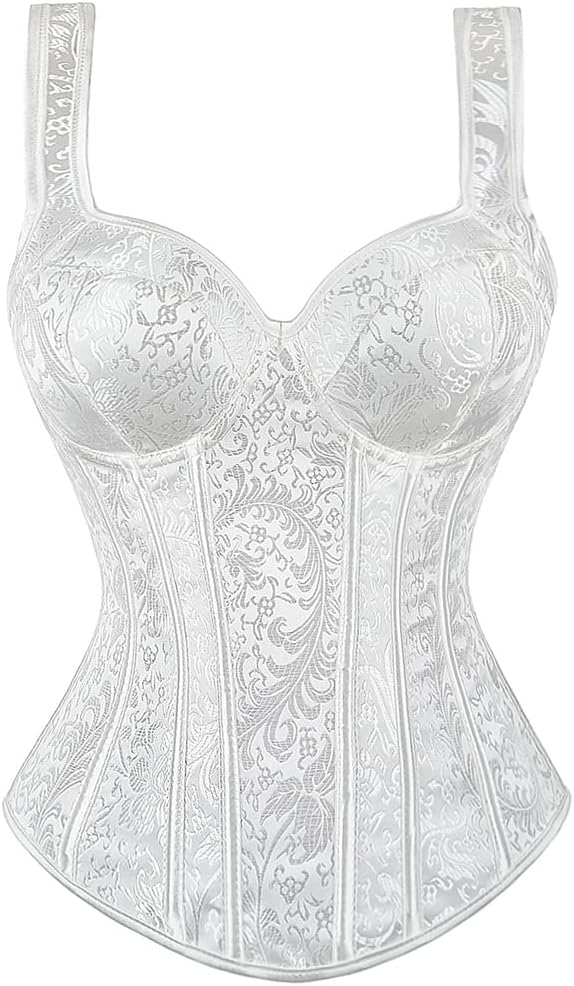 Womens Gothic Shoulder Straps Tank Overbust Corset Halter Bustiers Top Plus Size Lingerie