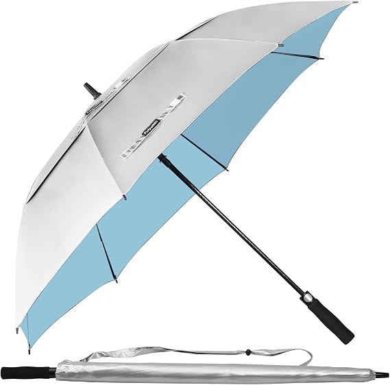 68/62/54 Inch UPF50+ Sun Umbrella UV Protection UV Umbrellas for Sun Protections Windproof Large Golf Umbrella Auto Open and Vented Double Canopy Umbrellas for Sun and Rain