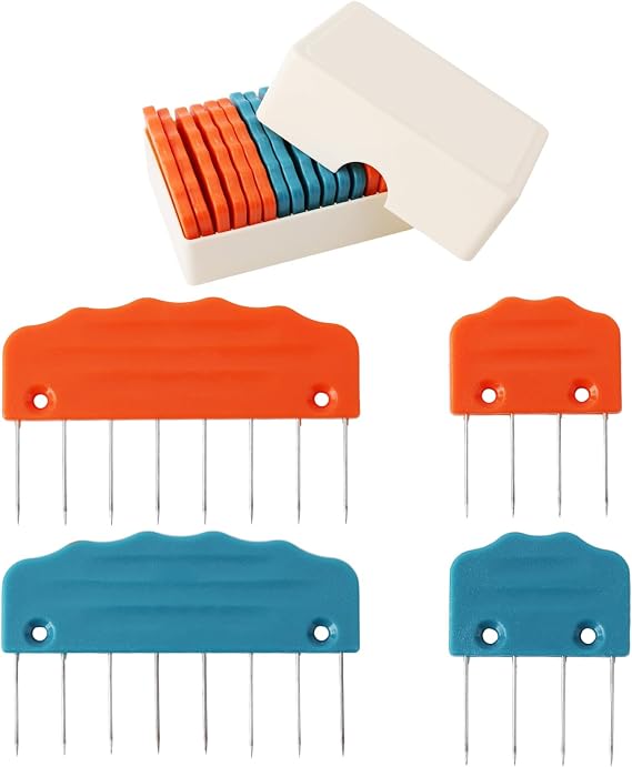 20pcs Knit Blocking Pin, Large & Small Knitting Blockers Combs for Crochet Needlepoint Board Mats for Sewing Picks Kit Lace Needlework Supplies Projects Tools Accessories (Orange, MARRS Green)