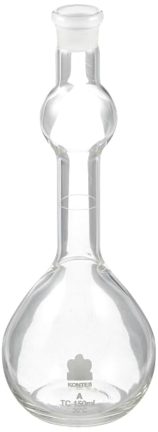 Kimble Chase KIMAX 623010-0150 Borosilicate Glass Volumetric Flask, 150 ml Capacity