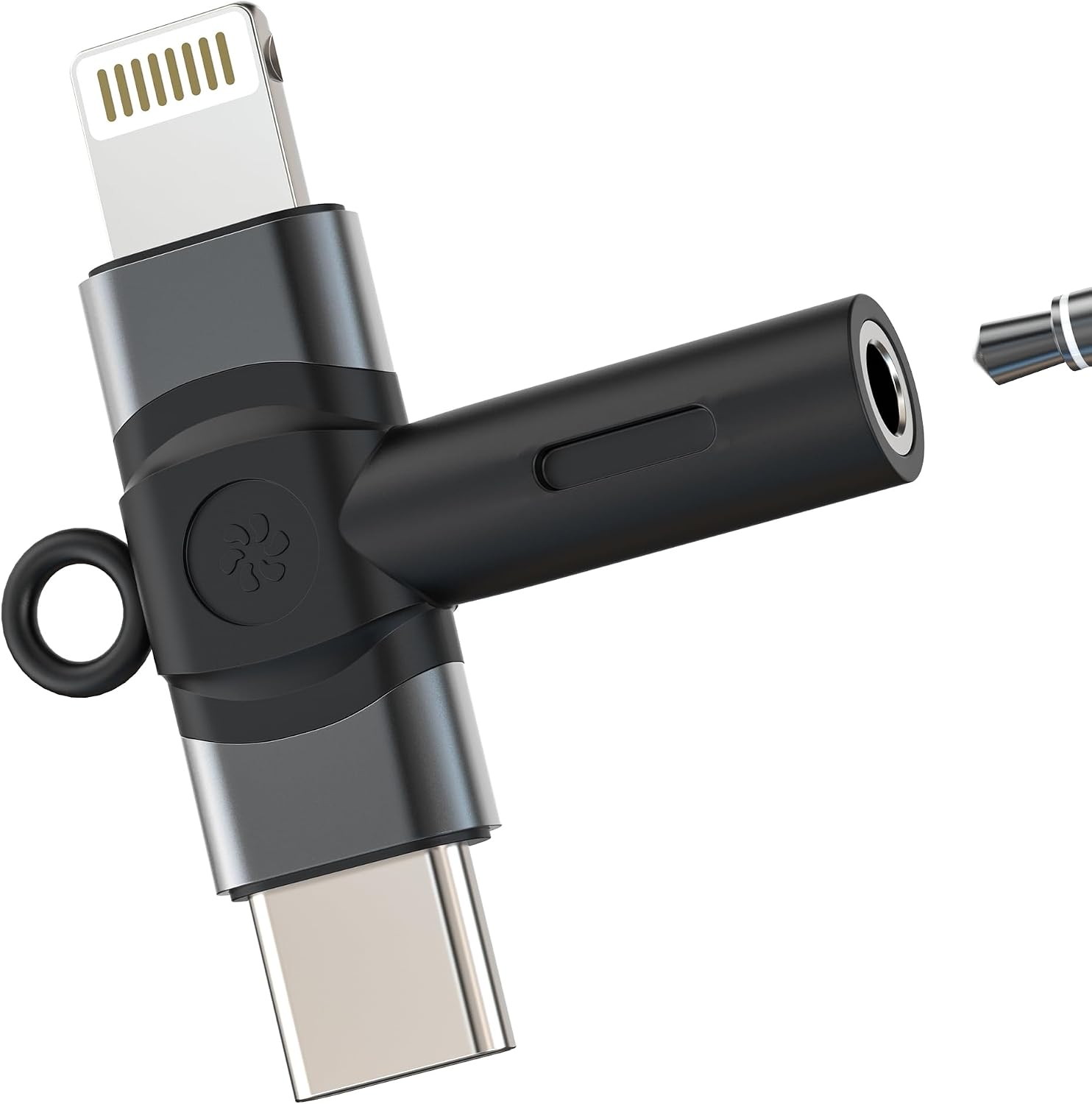 AUX to USB C Lightning 2 in 1 iPhone 16 15 14 13 Pro Max 3.5mm Audio Adapter Headphone Jack Cable Apple Dongle Car Mic Female Compatible Samsung Headset Connector Auxiliary Adapter