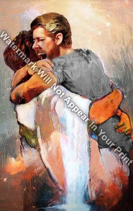 First Day in Heaven Print Male I Held Him and Would Not Let Him Go (8x10 Matted to 11x14) 5x7 Unmatted