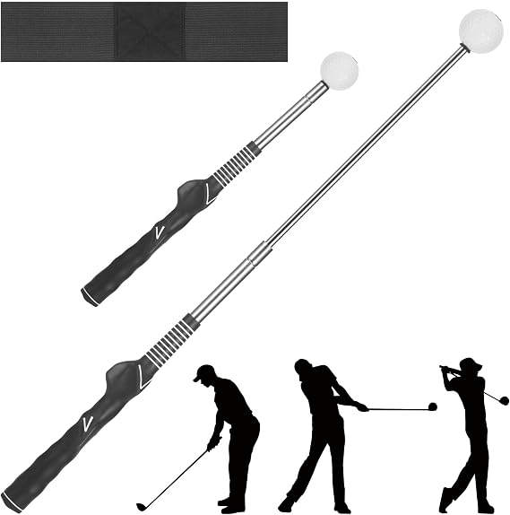 Golf Grip Training Aid & Golf Connection Band, Retractable Golf Swing