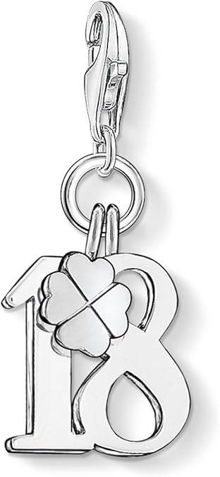 Thomas Sabo Lucky Number 18 Charm, Sterling Silver