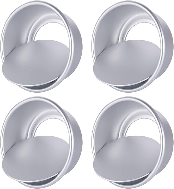 4 Pcs 4 Inch Round Cake Tin with Removable Bottom Bakeware Moulds