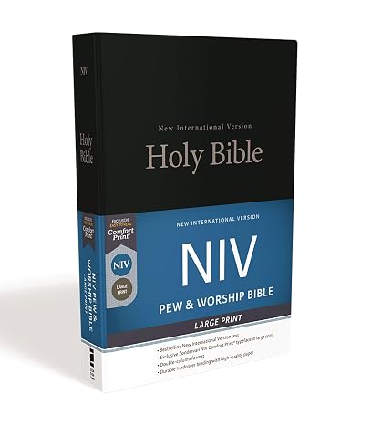 NIV, Church Bible (Pew Bible), Large Print, Hardcover, Black, Comfort Print