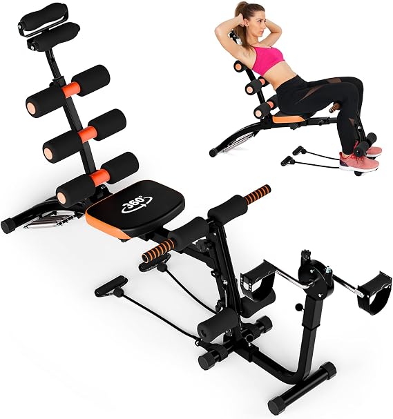 All-in-One Ab Workout Bench, Abdominal Machine, Ab Workout Bench for Home Gym, Multi-Functional Adjustable Abdominal Crunch Machine, Exercise Equipment for Total Body Workout