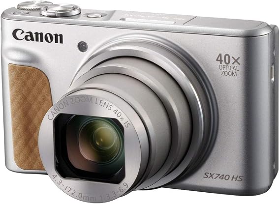 Canon PowerShot SX740 HS Compact Camera 20.3MP 1/2.3 CMOS 5184 x 3888 pixels Silver - Digital Cameras (20.3MP 5184 x 3888 pixels CMOS 40x 4K Ultra HD Silver)