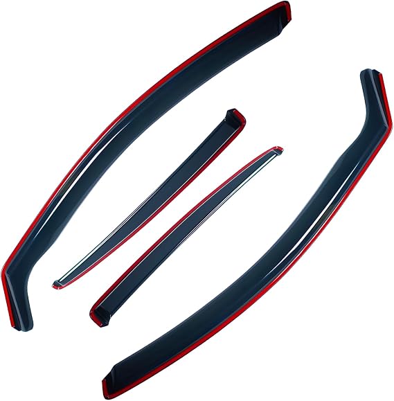 In-Channel Wind Deflector for BMW 5 Series F10 2010-2017 4 Door Saloon 4Pcs 8Clips Window Visors Sun Rain Guard Vent Weather Shields, Smoke, 4Pcs