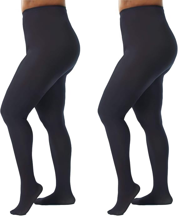Plus Size Tights for Women | 60D Opaque Stockings | Ultra Soft Pantyhose